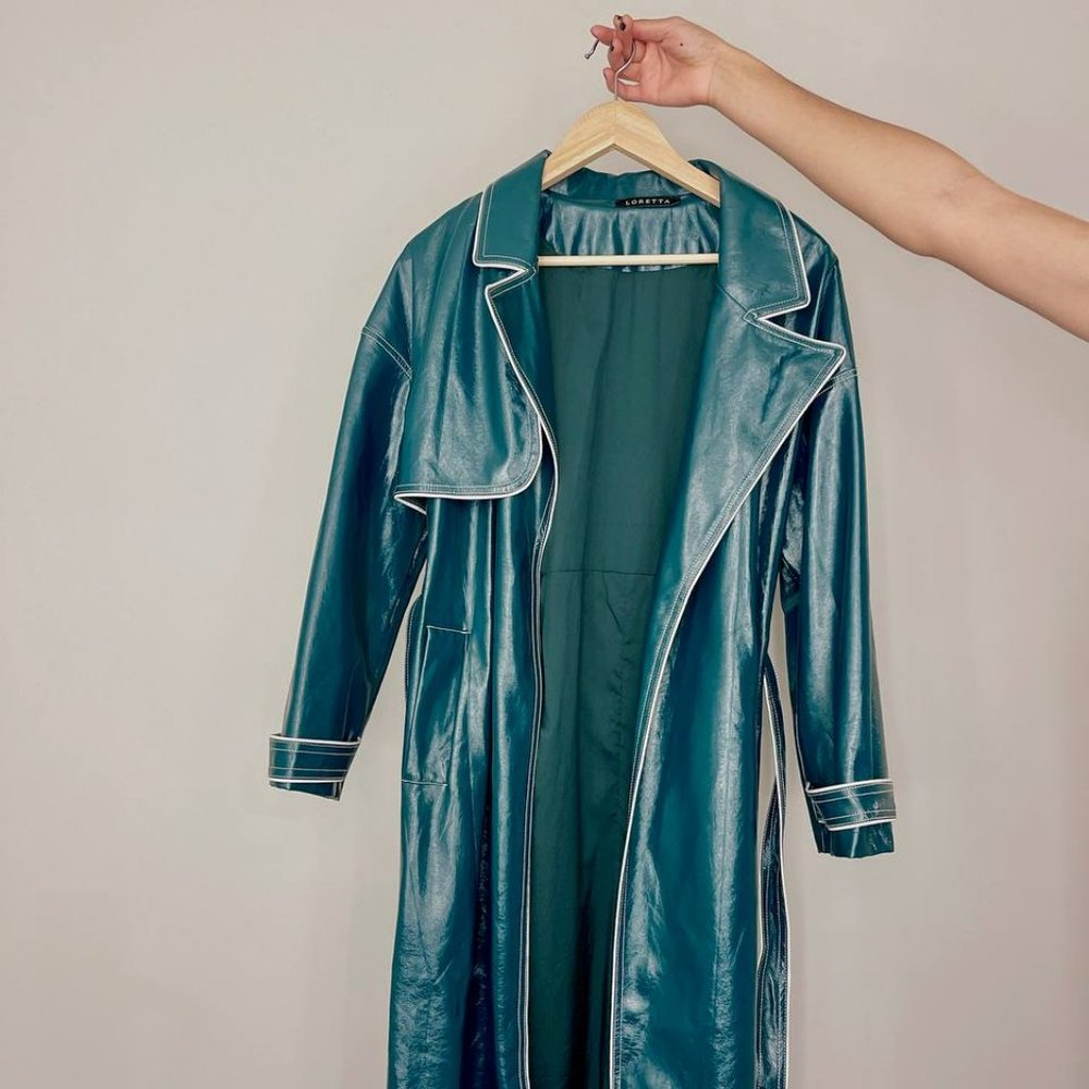Green long jacket - Picture 3 of 7